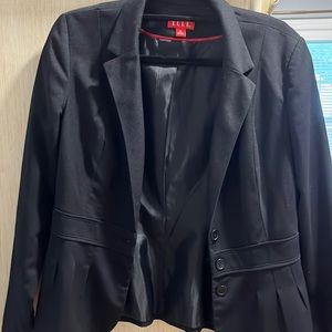 Elle Black Suit jacket-faint pinstripe